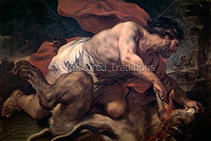 Samson kills lion