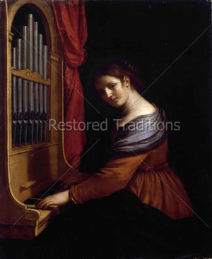 St Cecilia Playing Organ
