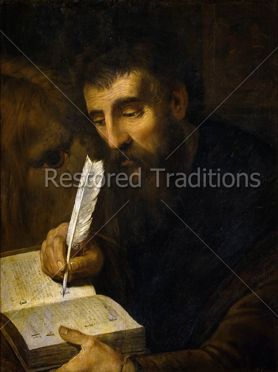 evangelist writing Gospel