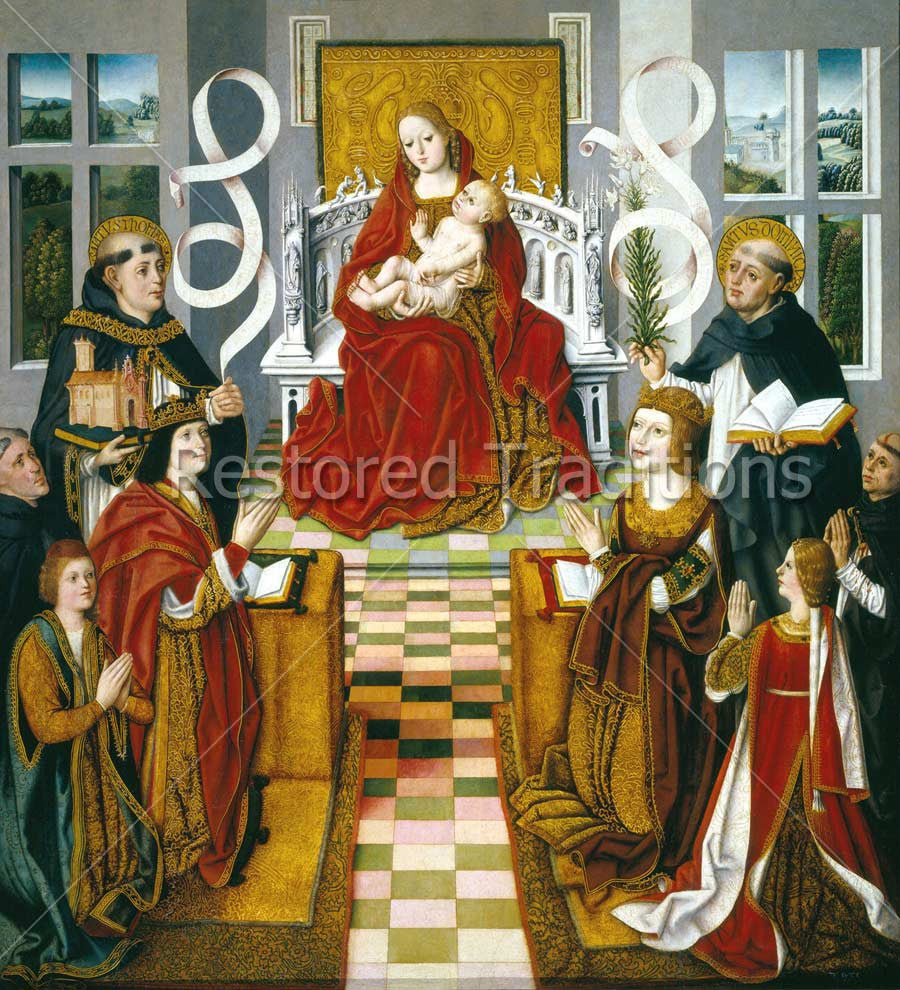 Enthroned Mary With Jesus and Saints